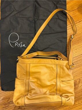 Mustard Leather Crossbody Bag with Adjustable Strap